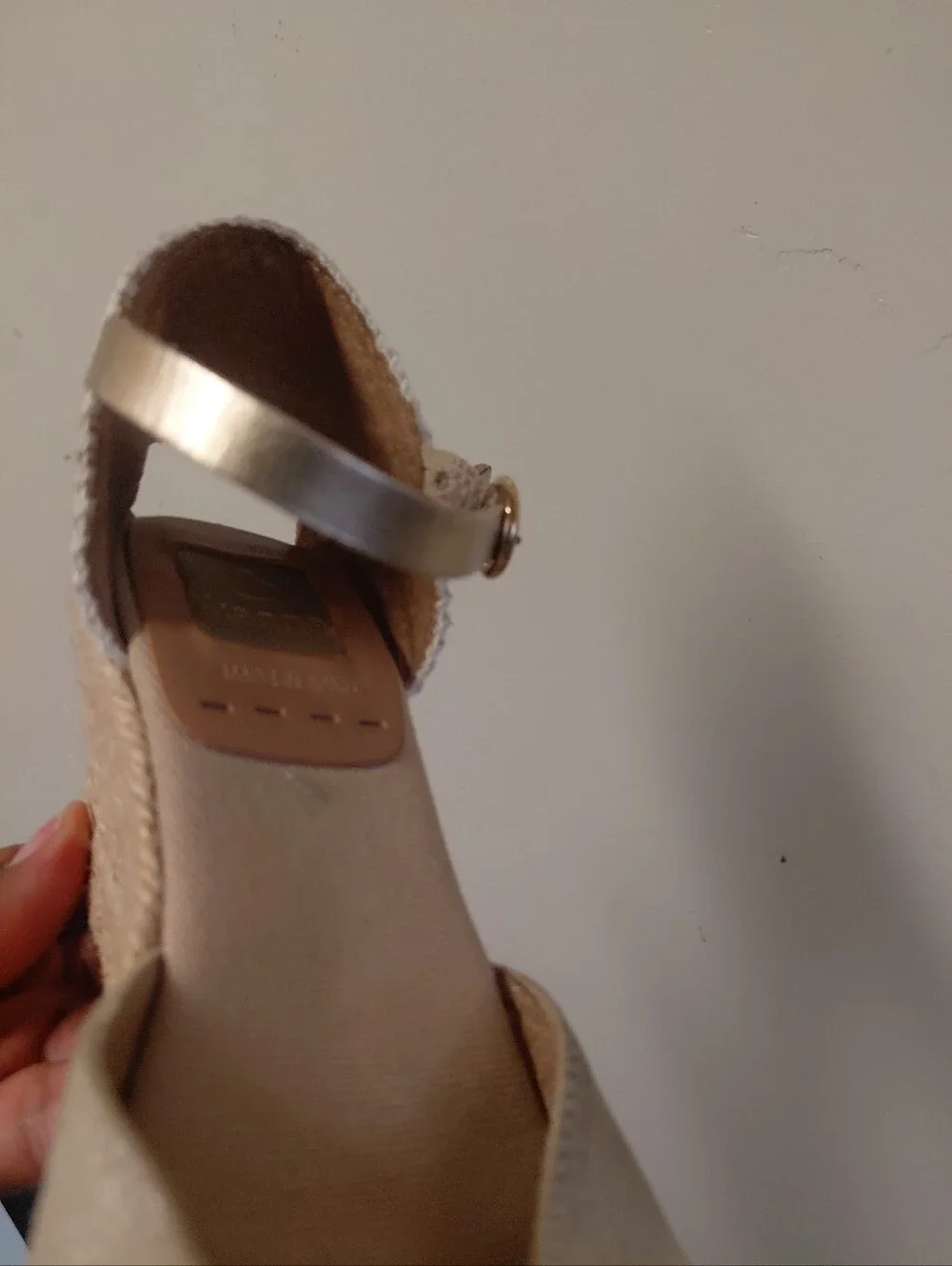 Kanna Womens Gold Slingback Espadrille Wedge Heels Sandals Size 5.5-6